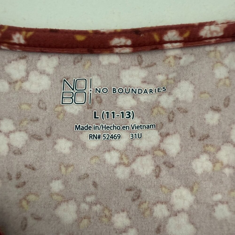 No Boundaries Rust Floral Wrap Dress | Flowy | Tie Back | Size L (11–13) - Picture 10 of 12
